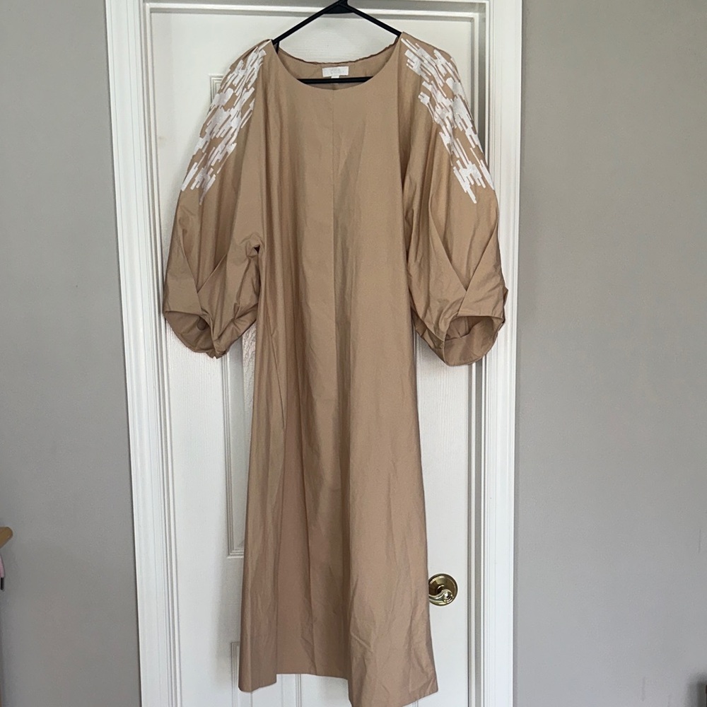 COS Embroidered Puff Sleeve Dress - Picture 2 of 13